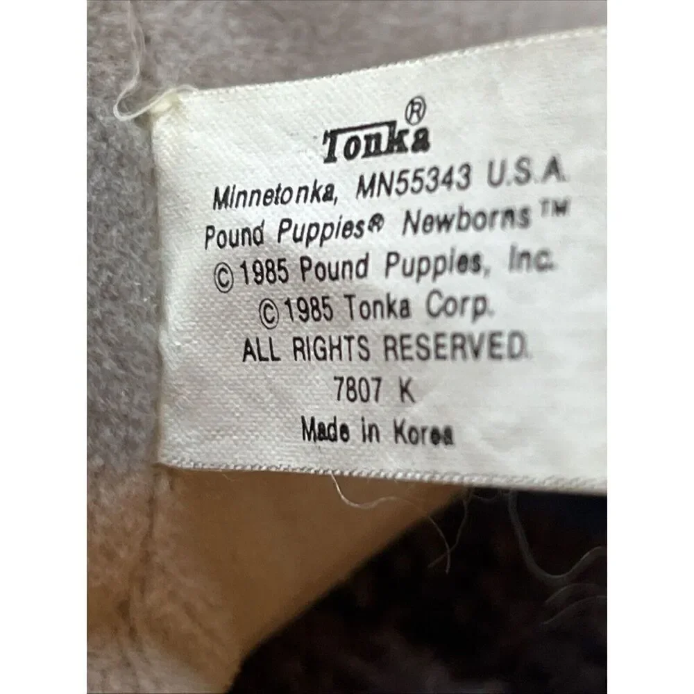 Vintage 1986 Tonka Pound Puppies Newborns Plush 8